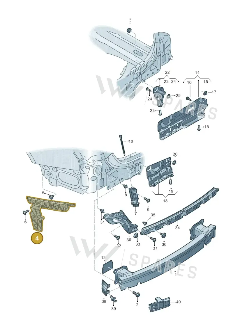 4K9807454 — Audi A6 (2018-2025) diagram 430807050, position 4