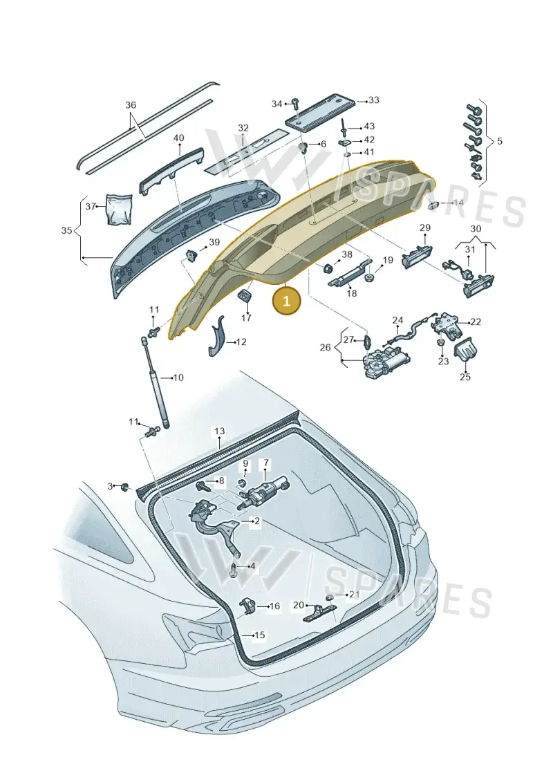 4K9827025B — Audi RS6 Avant (2019-2025) diagram 537827000, position 1