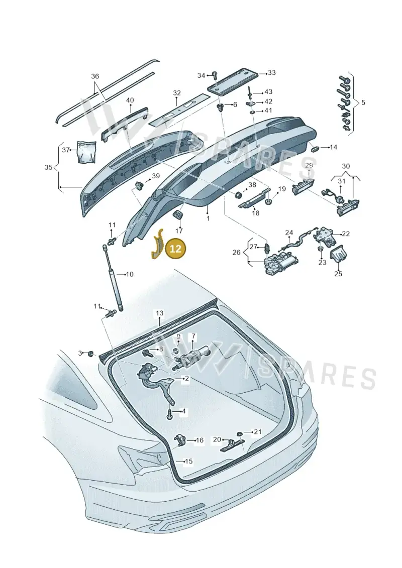 4K98272799B9 — Audi RS6 Avant (2019-2025) diagram 537827000, position 12