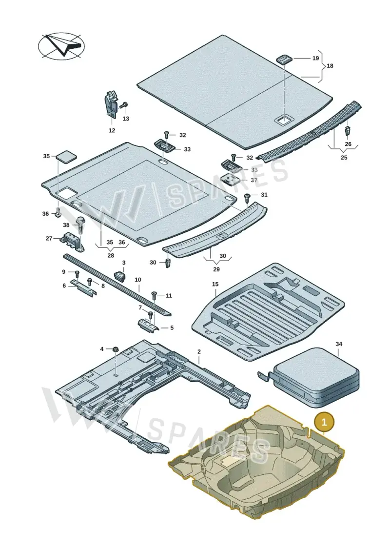 4K9863697J — Audi A6 (2018-2025) diagram 430863090, position 1