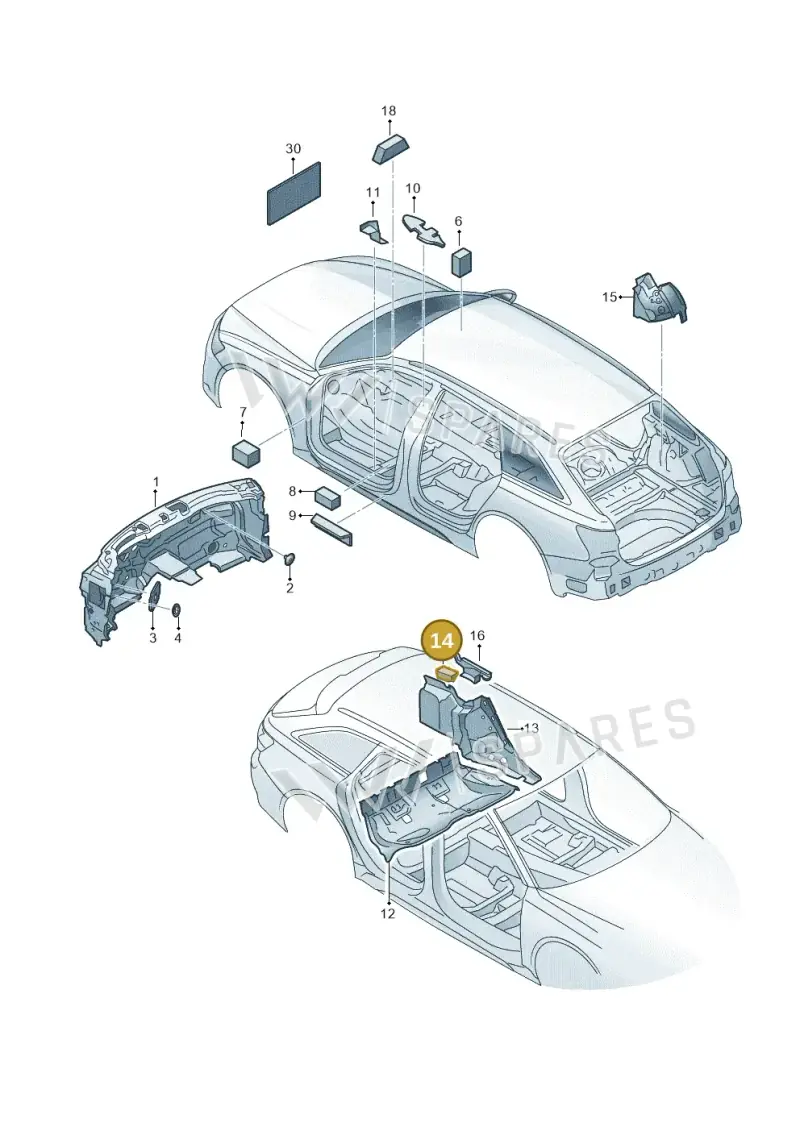 4K9864773 — Audi RS6 Avant (2019-2025) diagram 537863200, position 14