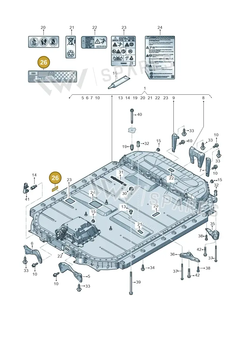 4KE010010 — Audi Q8 e-tron (2018-2025) diagram 586915500, position 26
