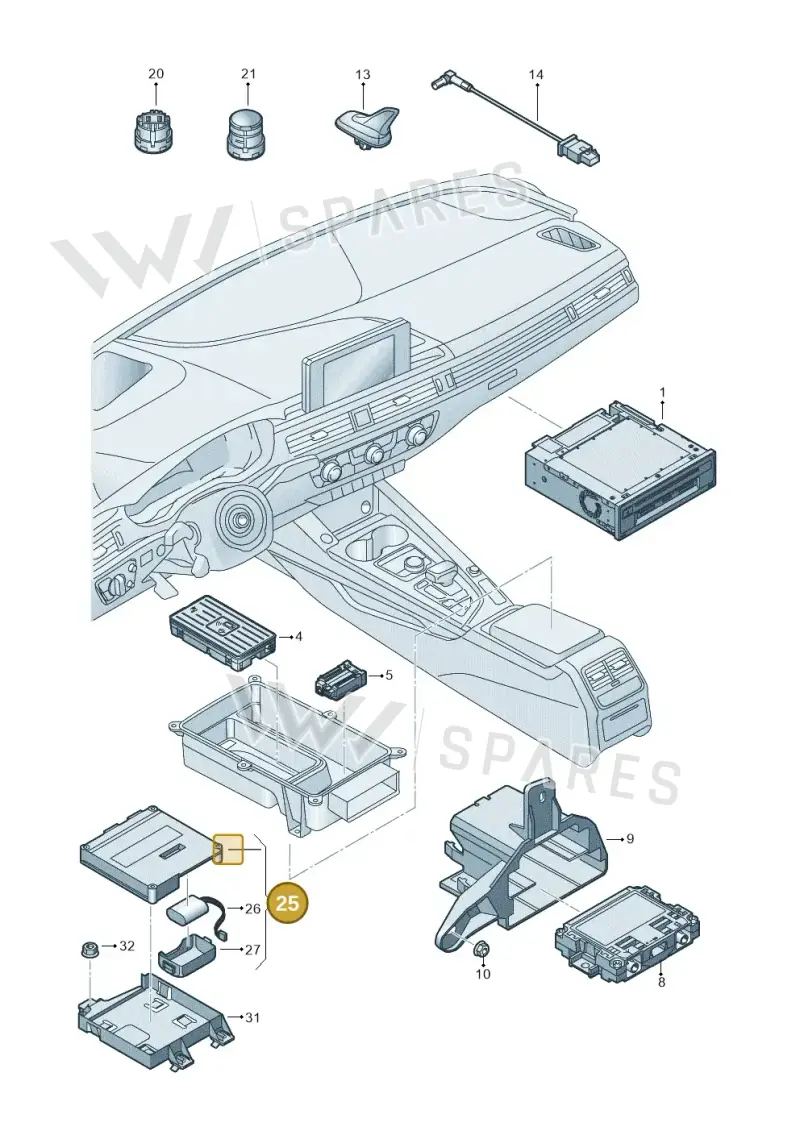 4KE035282M — Audi RS4 Avant (2017-2025) diagram 849035055, position 25