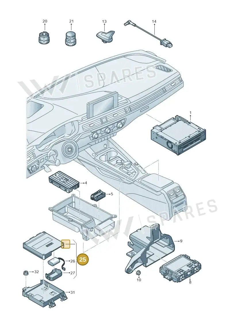 4KE035283P — Audi RS4 Avant (2017-) diagram 849035055, position 25