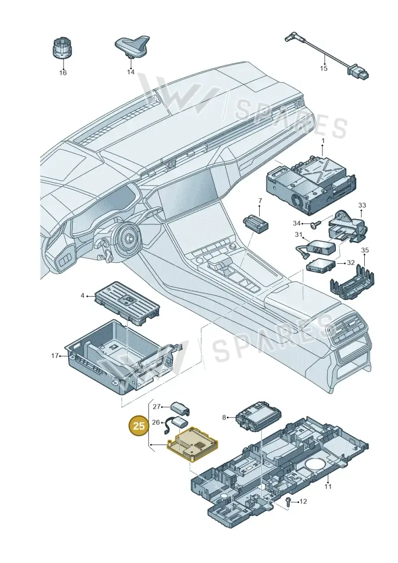 4KE035284J — Audi RS7 Sportback (2019-2025) diagram 435035550, position 25