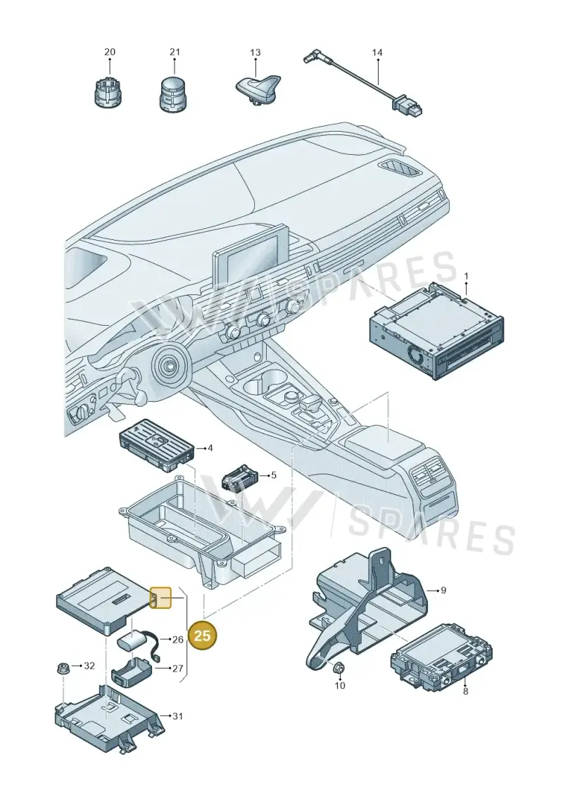 4KE035284J — Audi RS4 Avant (2017-2025) diagram 849035055, position 25