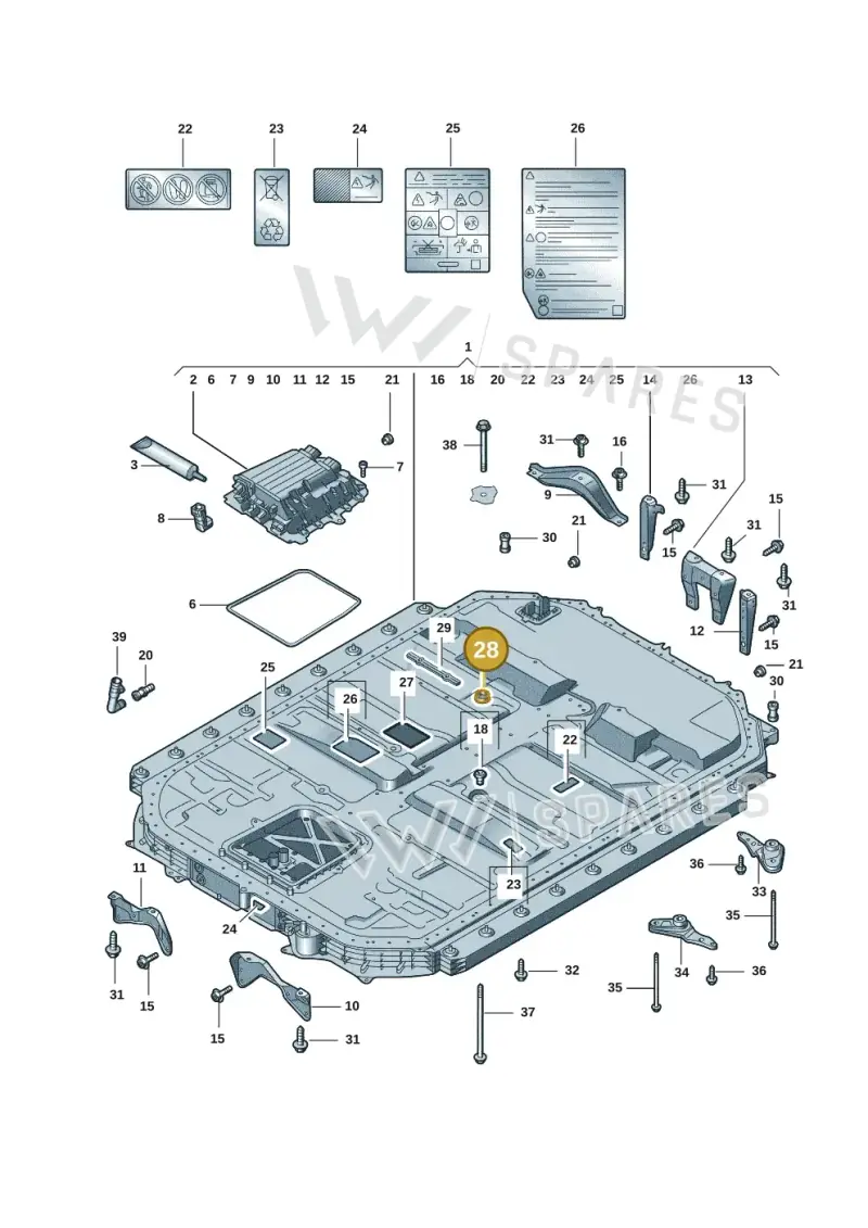 4KE801332 — Audi E-tron (2020-2023) diagram 4kc915520, position 28
