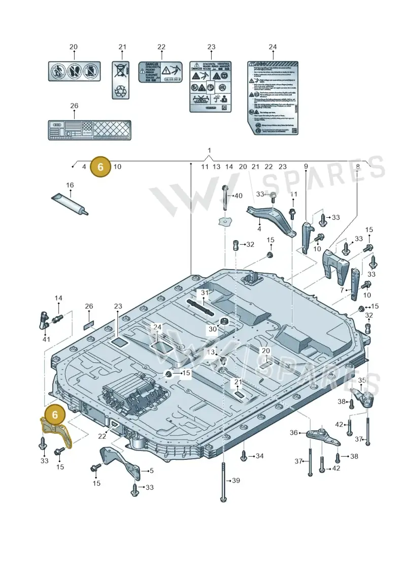4KE801630 — Audi Q8 e-tron (2018-2025) diagram 586915510, position 6