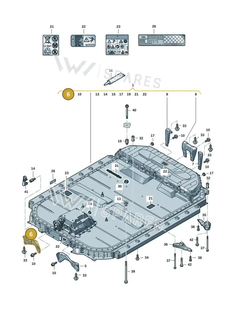 4KE801630 — Audi Q8 e-tron (2018-2025) diagram 586915501, position 6