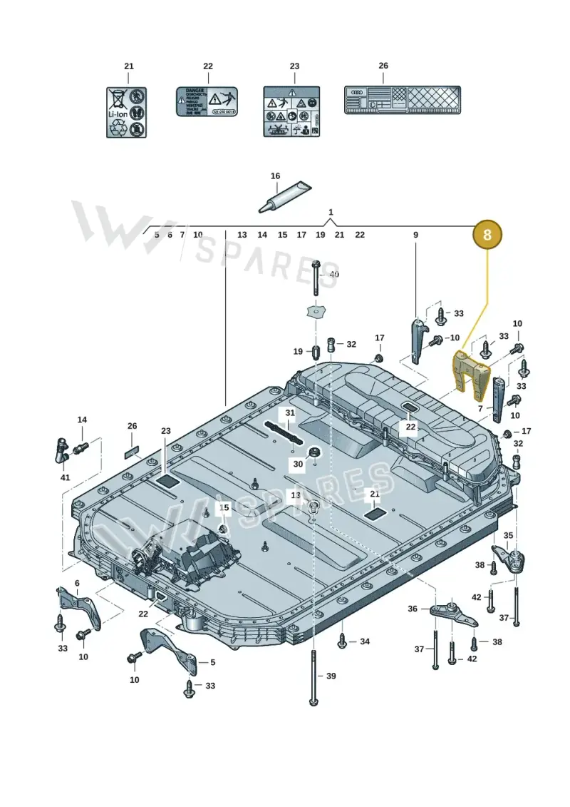 4KE802147A — Audi Q8 e-tron (2018-2025) diagram 586915500, position 8