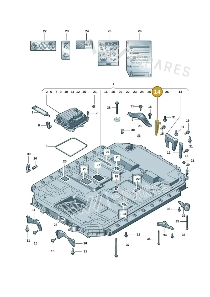 4KE802232A — Audi E-tron (2020-2023) diagram 4kc915520, position 14
