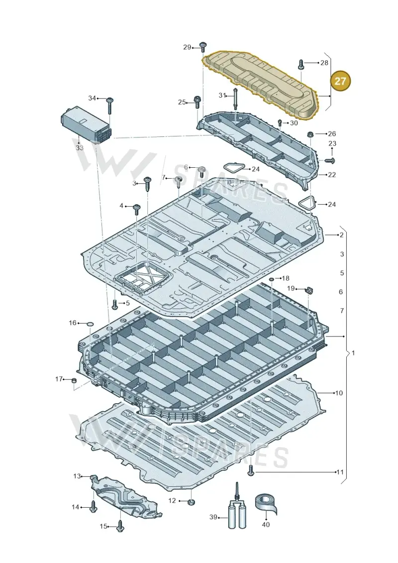 4KE802671C — Audi Q8 e-tron (2018-2025) diagram 586915550, position 27