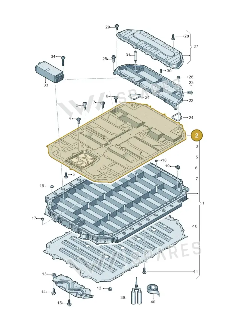 4KE802925C — Audi Q8 e-tron (2018-2025) diagram 586915550, position 2