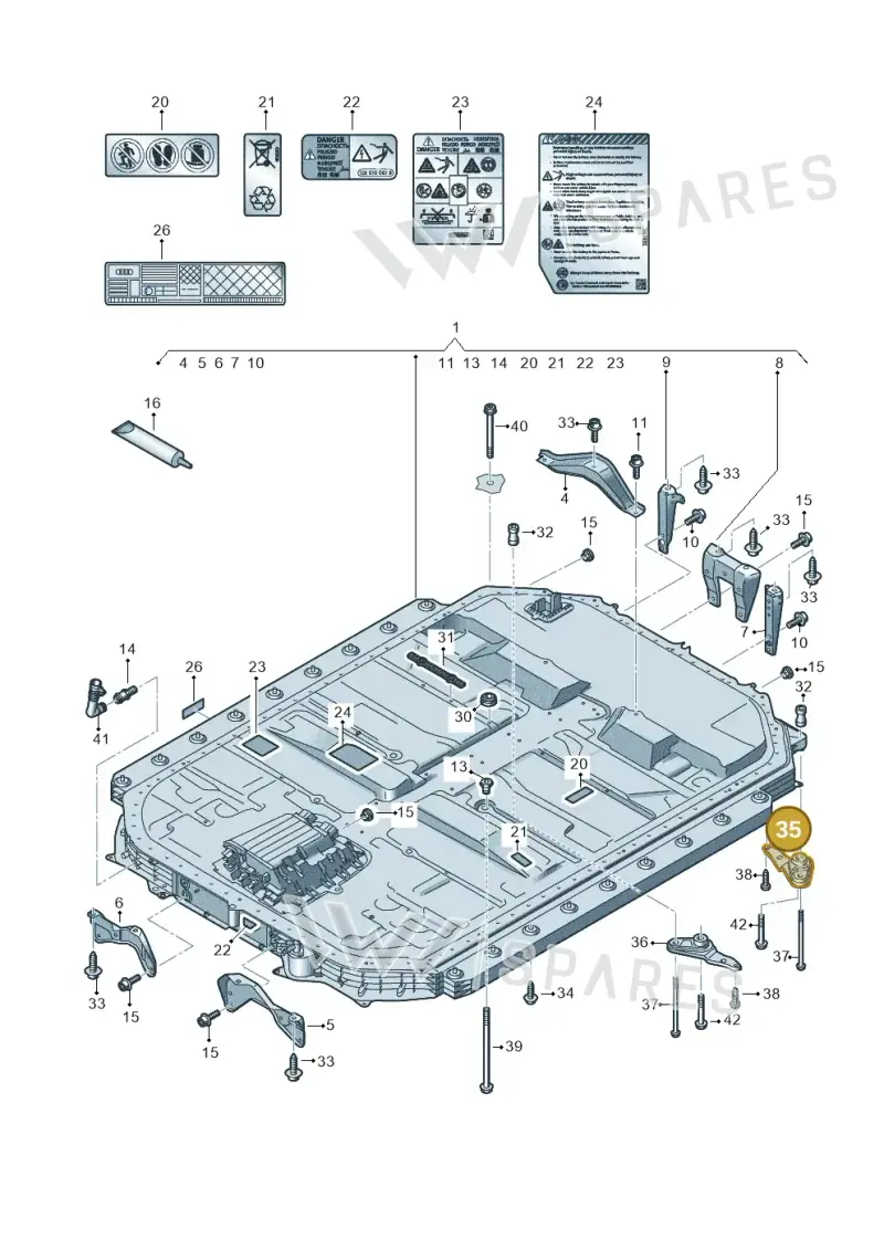 4KE803875A — Audi Q8 e-tron (2018-2025) diagram 586915510, position 35