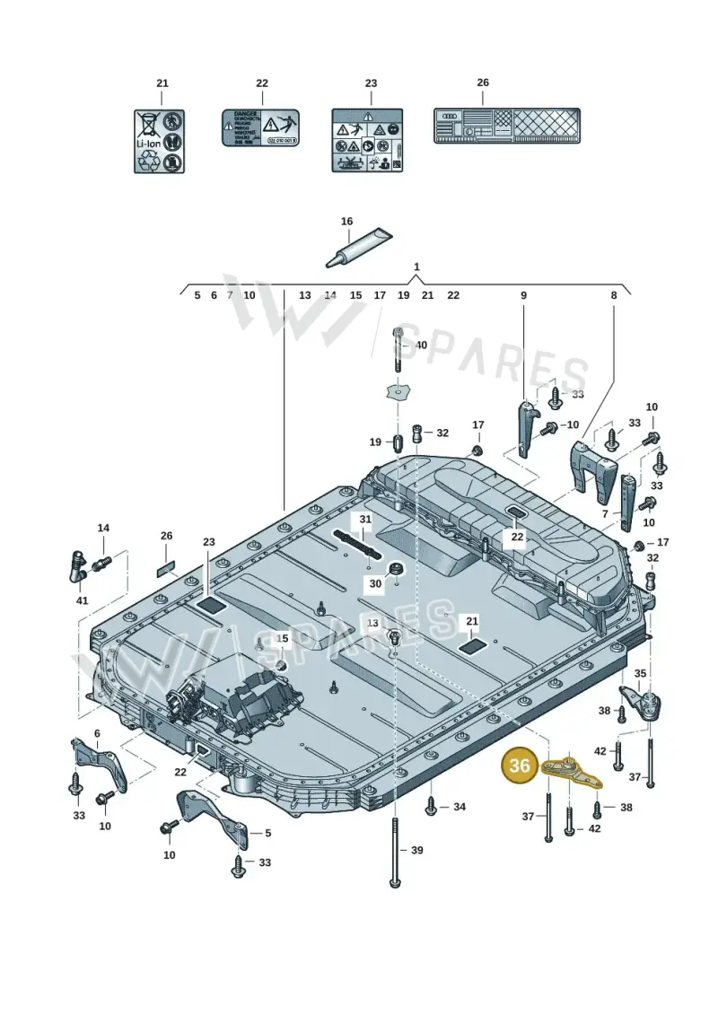 4KE803876A — Audi Q8 e-tron (2018-2025) diagram 586915501, position 36