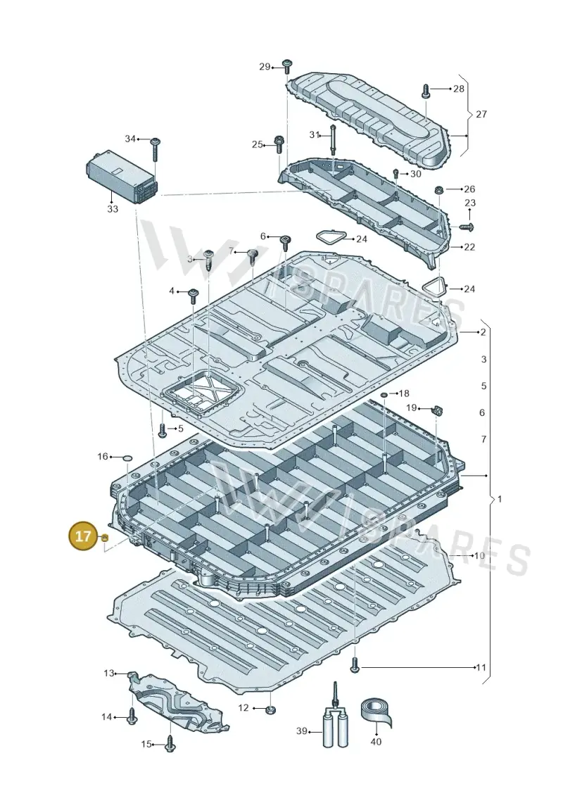 4KE804945 — Audi Q8 e-tron (2018-2025) diagram 586915550, position 17
