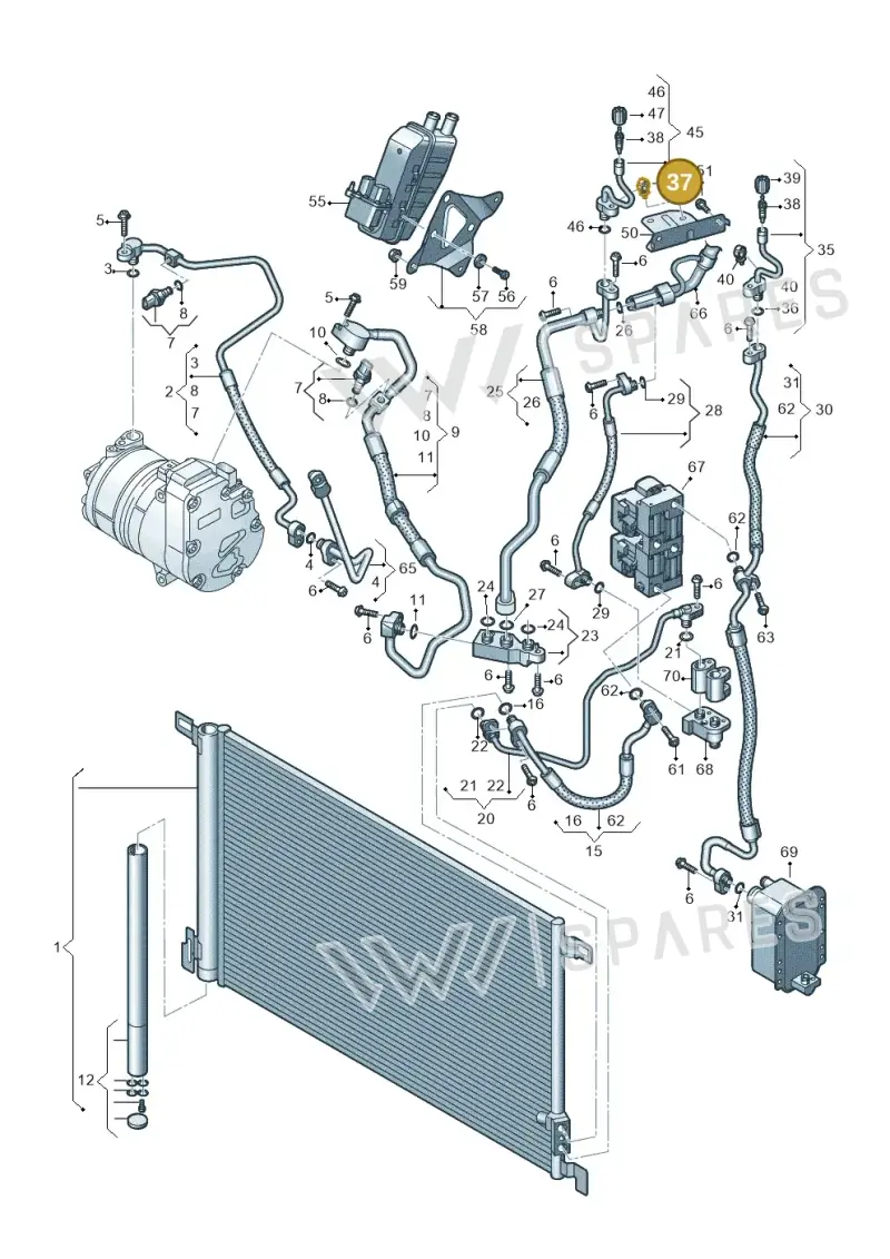 4KE820769F — Audi E-tron (2020-2023) diagram 586260700, position 37