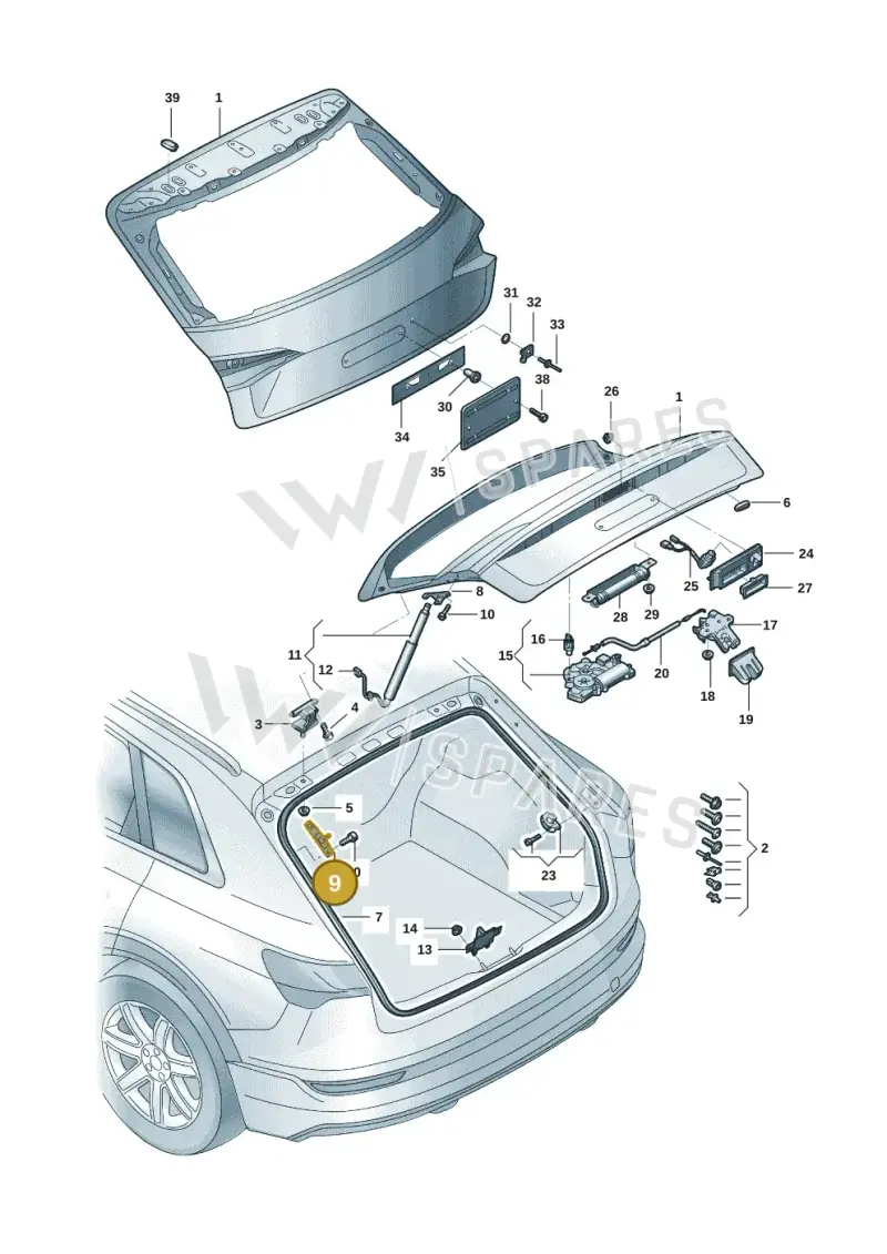 4KE827603 — Audi E-tron (2020-2023) diagram 4kc827000, position 9