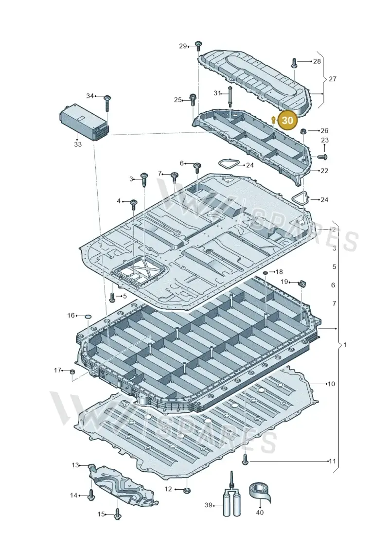 4KE915360 — Audi Q8 e-tron (2018-2025) diagram 586915550, position 30