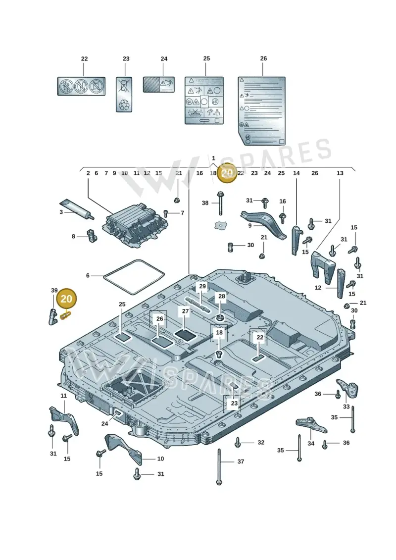 4KE915529B — Audi E-tron (2020-2023) diagram 4kc915520, position 20