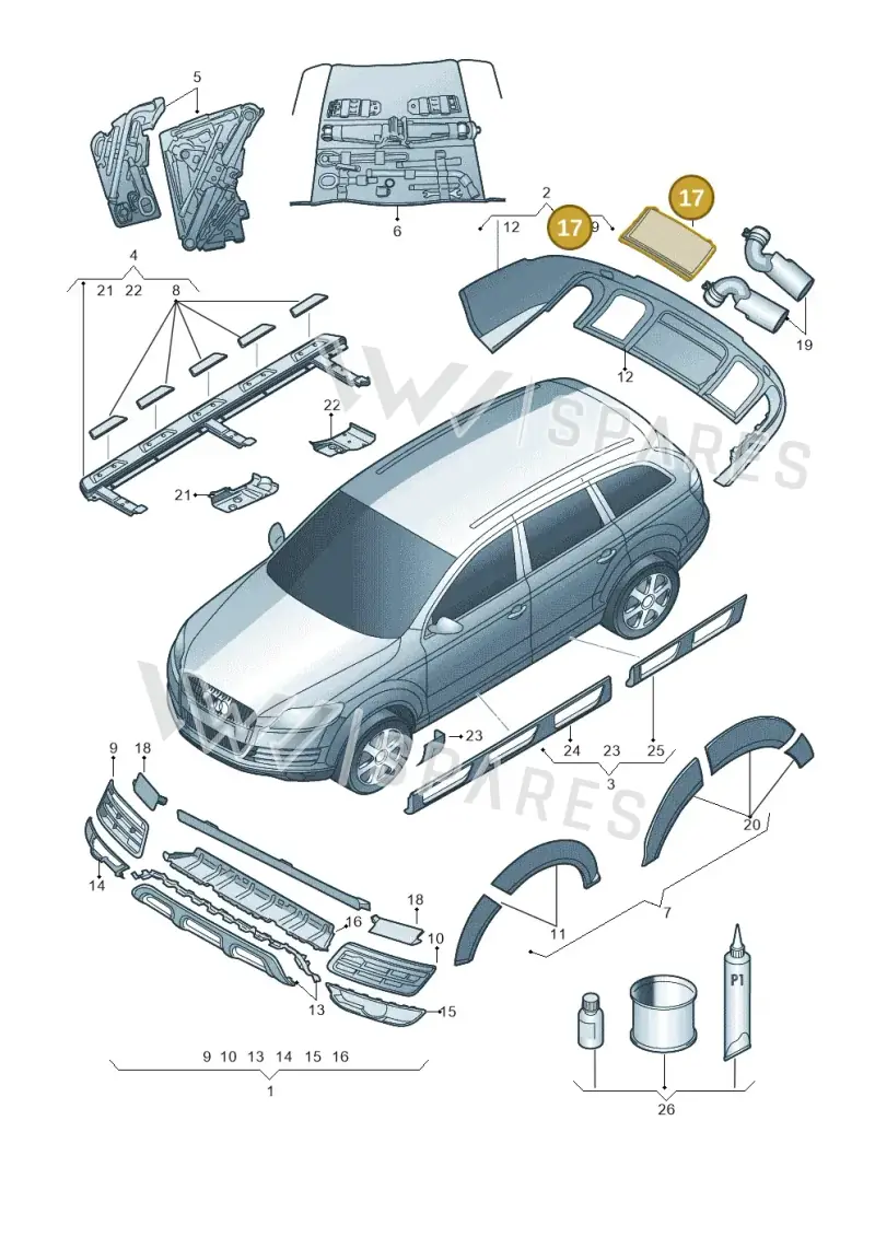4L0071725 — Audi Q7 qu. 3.0 TDI (2009-2015) diagram 675075100, position 17