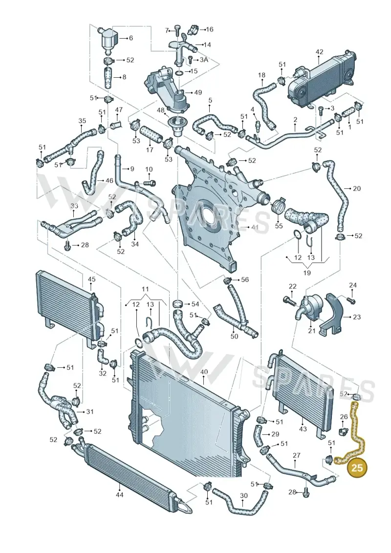 4L0121049B — Audi Q7 qu. 3.0 TDI (2009-2015) diagram 493121430, position 25
