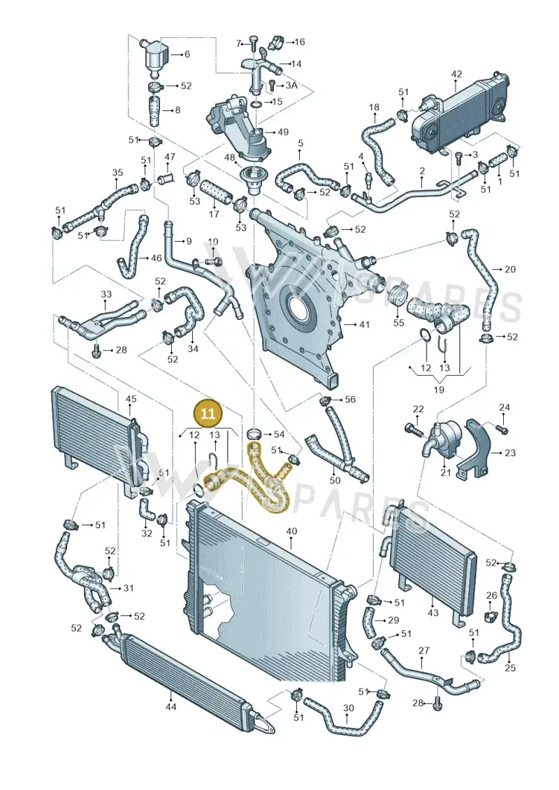 4L0122101B — Audi Q7 qu. 3.0 TDI (2009-2015) diagram 493121430, position 11