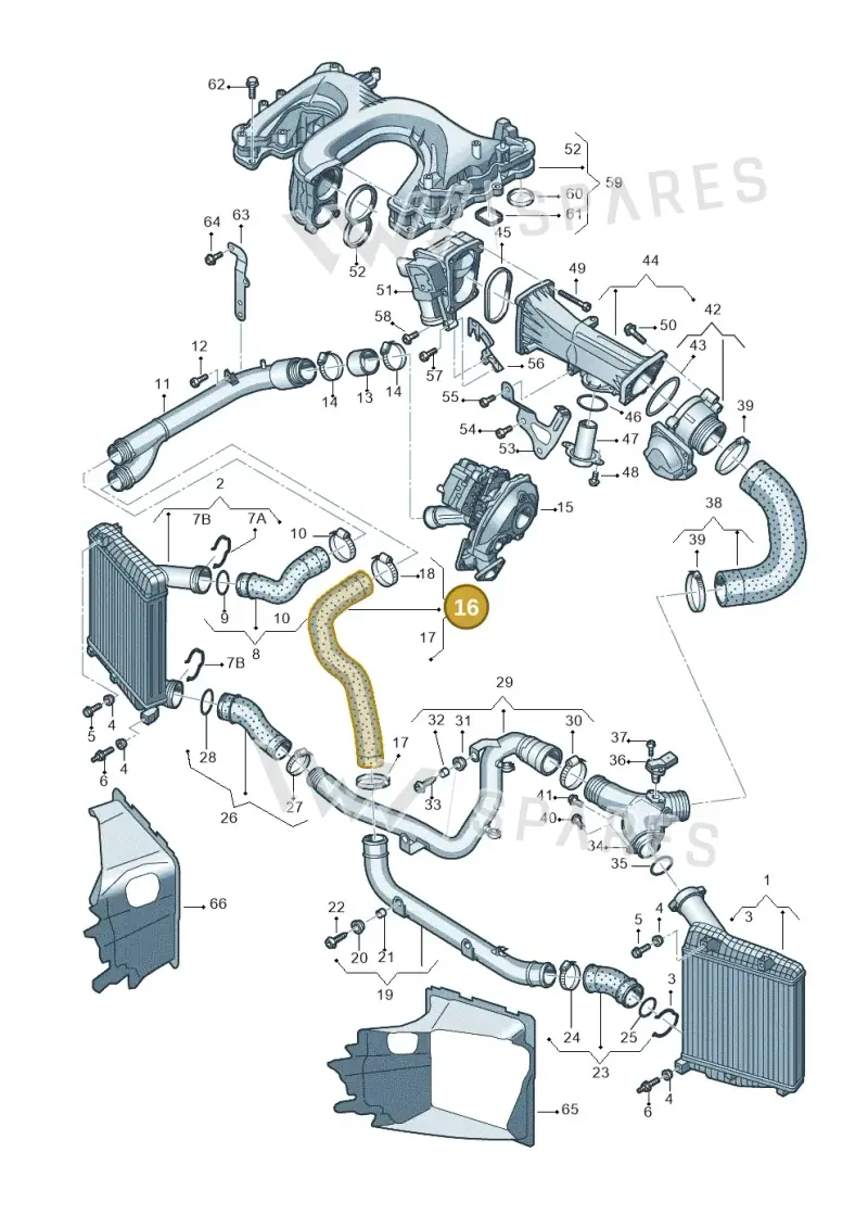 4L0145737B — Audi Q7 qu. 3.0 TDI (2009-2015) diagram 675145480, position 16