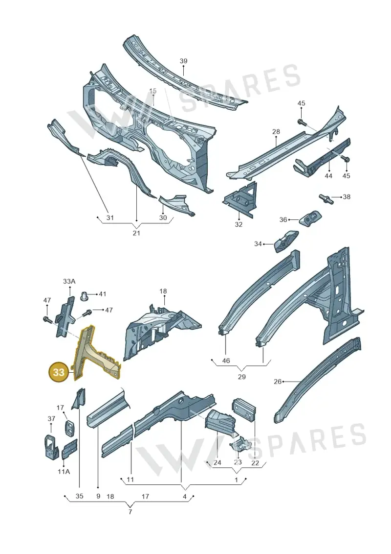 4L0805458 — Audi Q7 qu. 3.0 TDI (2009-2015) diagram 493803100, position 33