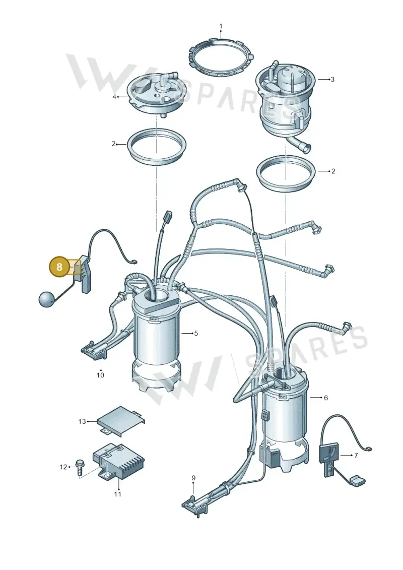 4L0919673 — Audi Q7 qu. 3.0 TDI (2009-2015) diagram 493919350, position 8