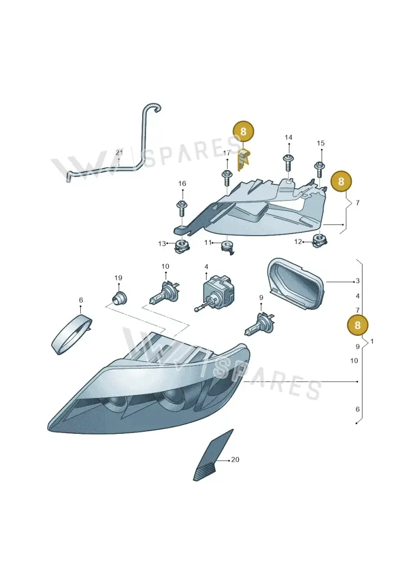 4L0941125 — Audi Q7 qu. 3.0 TDI (2009-2015) diagram 675941000, position 8