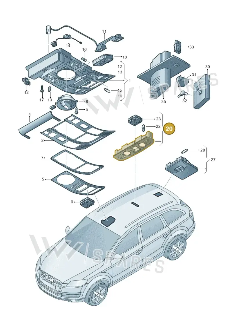 4L0947111BU57 — Audi Q7 qu. 3.0 TDI (2009-2015) diagram 493947000, position 20