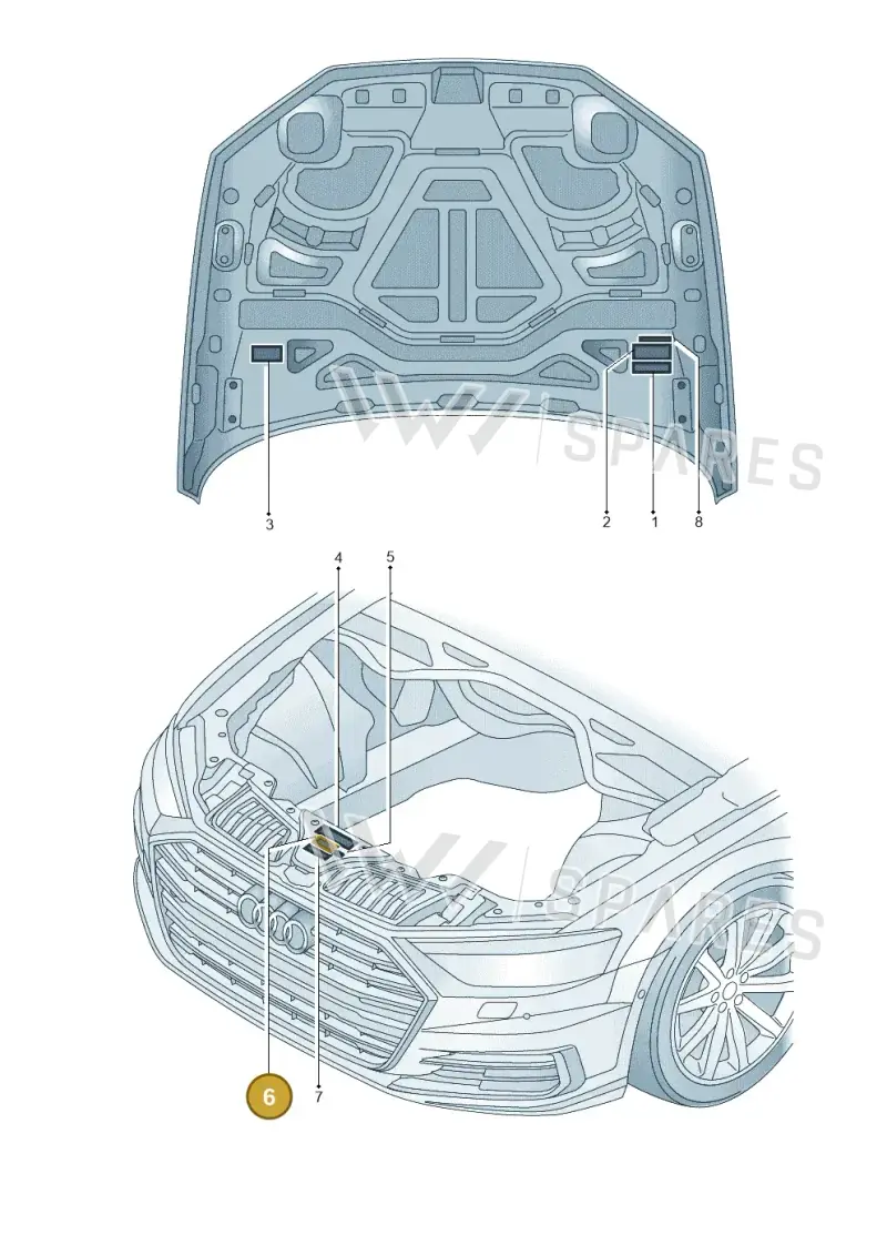 4M0010515E — Audi A8 (2017-2025) diagram 838010100, position 6