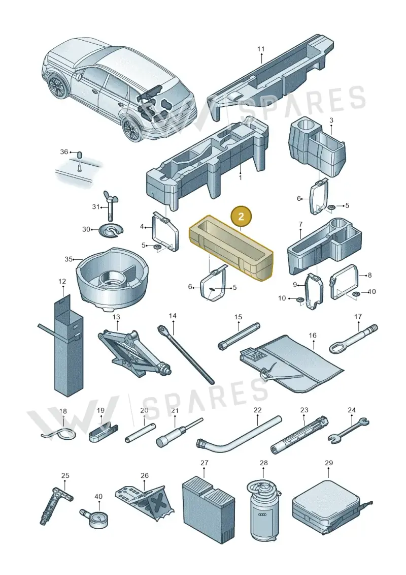 4M0012120H — Audi Q7 (2015-2025) diagram 859011100, position 2