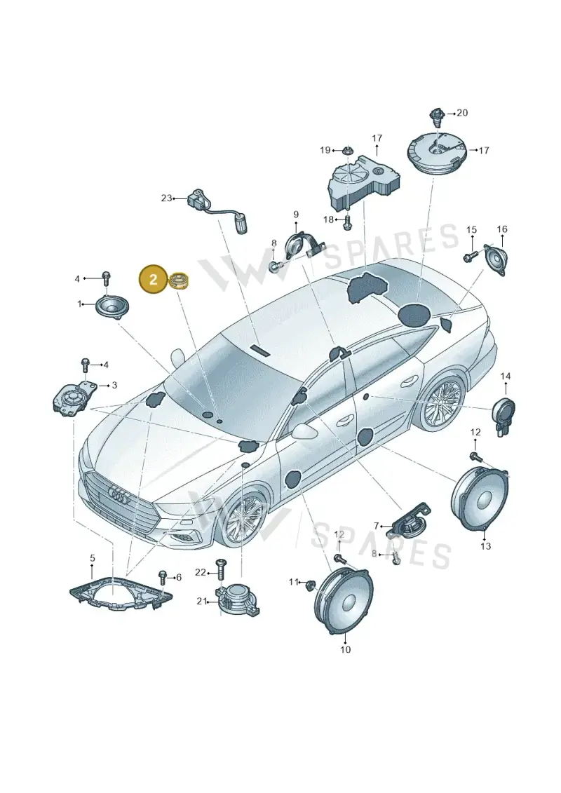 4M0035397 — Audi RS7 Sportback (2019-) diagram 435035350, position 2