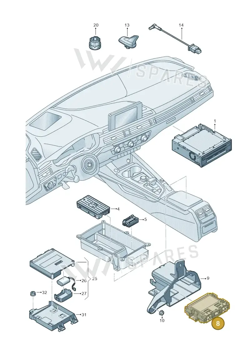 4M0035456A — Audi RS5 Sportback (2017-2025) diagram 897035055, position 8