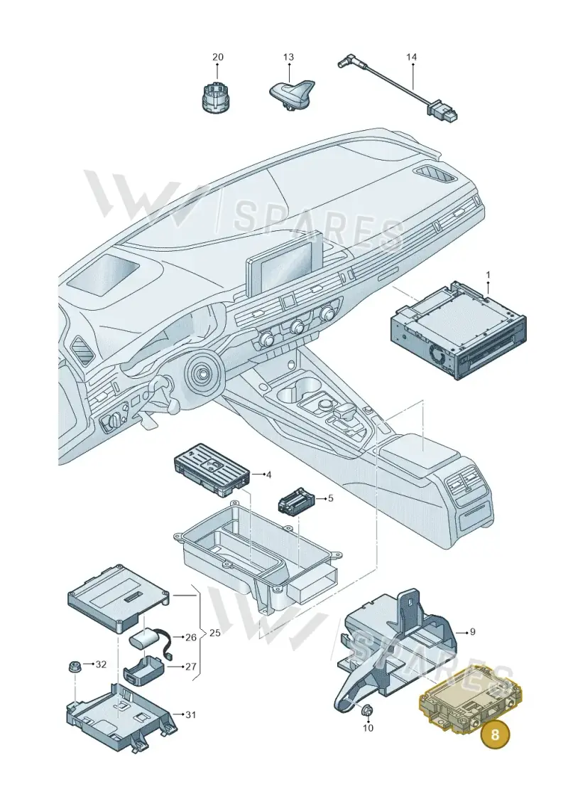 4M0035456B — Audi RS5 Sportback (2017-2025) diagram 897035055, position 8