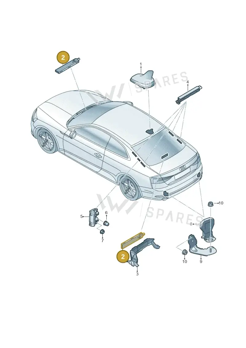 4M0035504A — Audi A5 Sportback (2016-2025) diagram 897035100, position 2