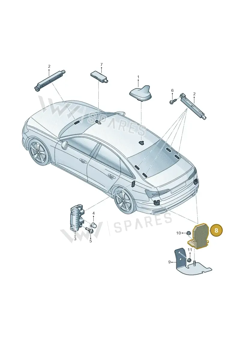 4M0035507A — Audi A6 (2018-2025) diagram 430035100, position 8