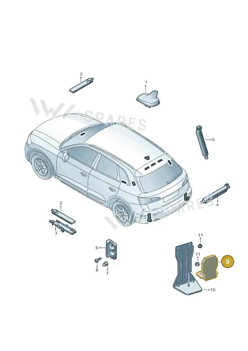 4M0035507A — Audi Q5 (2016-2025) diagram 896035100, position 9