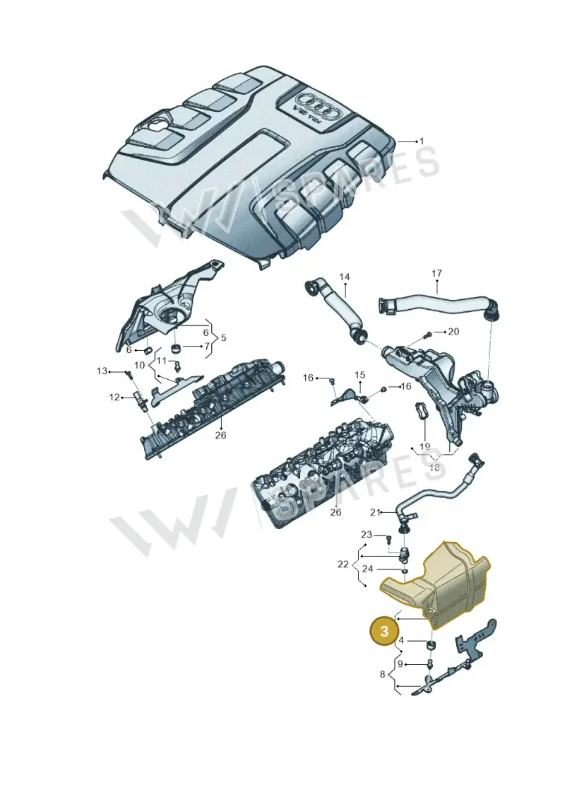 4M0103925B — Audi Q8 Quattro 3,0 (2018-) diagram 429103081, position 3
