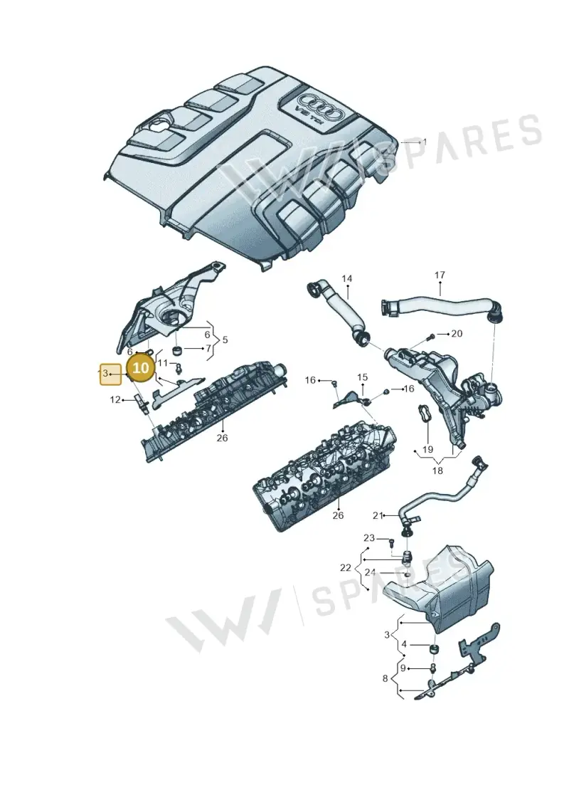 4M0103932 — Audi Q8 Quattro 3,0 (2018-) diagram 429103081, position 10
