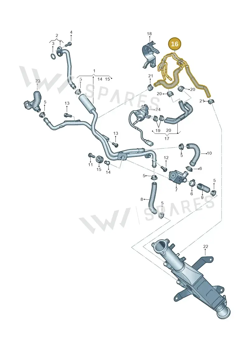 4M0121044B — Audi Q8 Quattro 3,0 (2018-) diagram 439121383, position 16