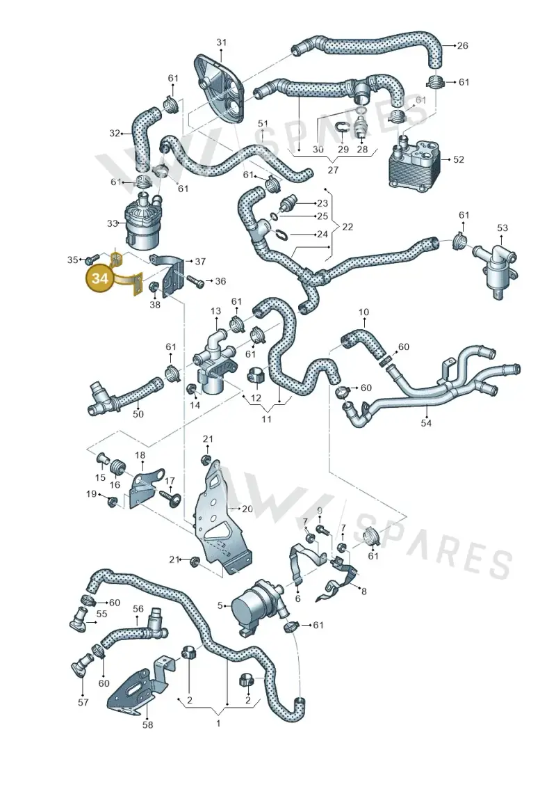 4M0121240H — Audi Q7 qu. 3.0 TDI (2015-2019) diagram 859121160, position 34