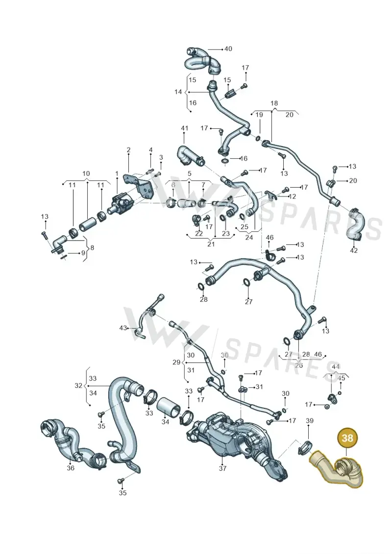 4M0122101DP — Audi Q8 Quattro 3,0 (2018-) diagram 819121014, position 38