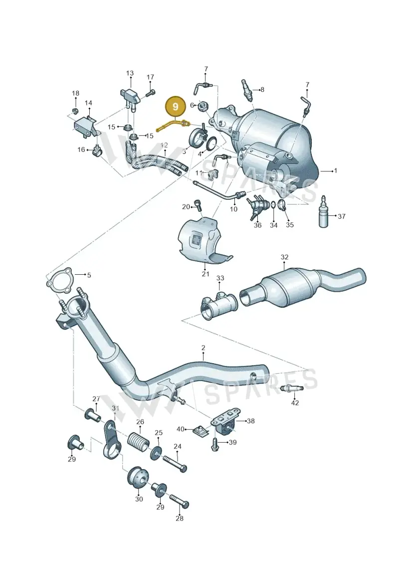 4M0131205D — Audi Q7 qu. 3.0 TDI (2015-2019) diagram 859253700, position 9