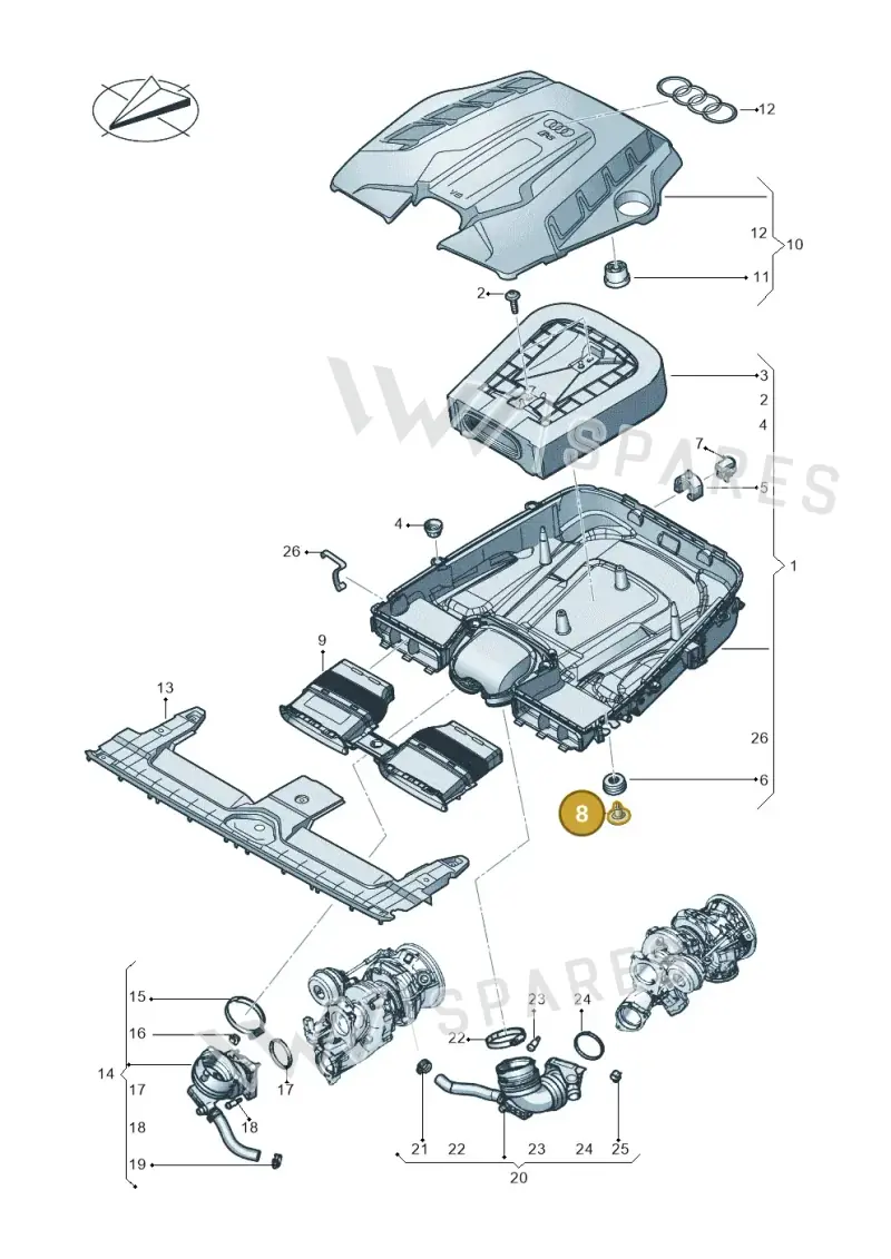 4M0133615B — Audi RS Q8 Quattro (2019-) diagram 429133080, position 8