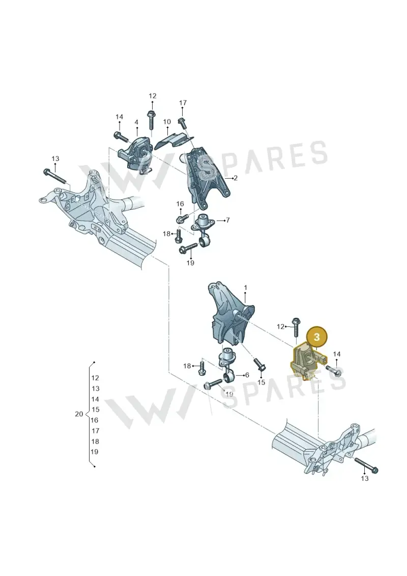 4M0199255BP — Audi Q8 Quattro 3,0 (2018-) diagram 849199600, position 3