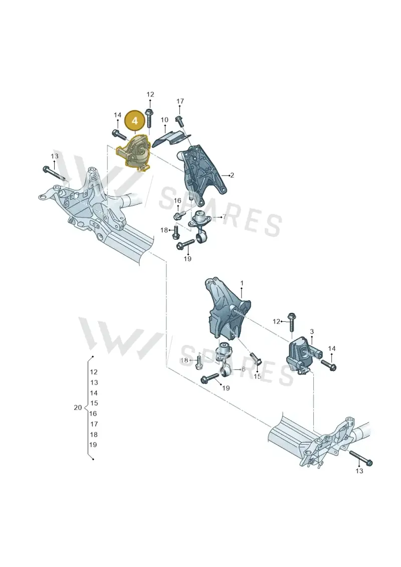 4M0199256BP — Audi Q8 Quattro 3,0 (2018-) diagram 849199600, position 4