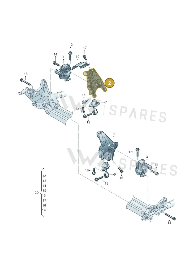 4M0199308AD — Audi A6 2.0 (2018-) diagram 849199600, position 2